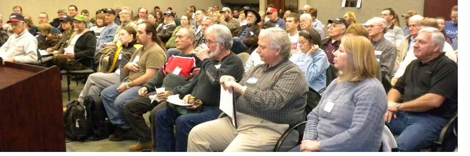 Members at a monthly meeting